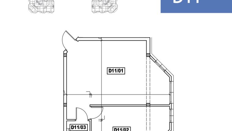 Rzut - Mieszkanie na sprzedaż 2 pokoje o powierzchni 47,22 m² - numer D11 w Baltic Korona