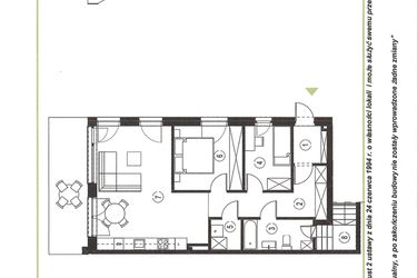 Rzut - Mieszkanie na sprzedaż 3 pokoje o powierzchni 70,78 m² - numer 9_1 w Apartamenty Sielanka