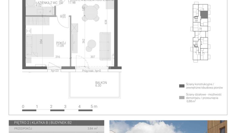 Rzut - Mieszkanie na sprzedaż 2 pokoje o powierzchni 36,93 m² - numer M-31 w Forma Augustów