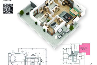 Rzut - Mieszkanie na sprzedaż 4 pokoje o powierzchni 73,3 m² - numer 5 w Villa Park - Etap III