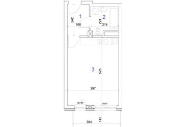 Rzut - Mieszkanie na sprzedaż 1 pokój o powierzchni 29,04 m² - numer 6A.39 w Mierzeja Wiślana etap IV