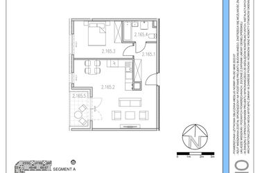 Rzut - Mieszkanie na sprzedaż 2 pokoje o powierzchni 50,79 m² - numer 165 w Osiedle Solne etap II