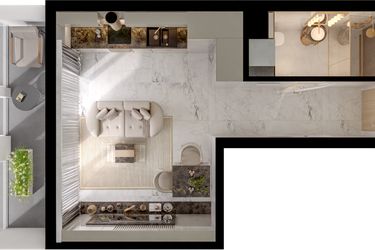 Rzut - Mieszkanie na sprzedaż 1 pokój o powierzchni 28,21 m² - numer A2/4/4 w GEMINI G-7