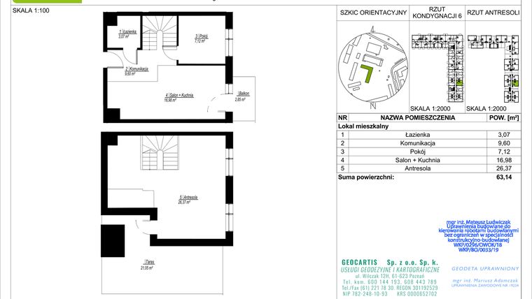 Rzut - Mieszkanie na sprzedaż 4 pokoje o powierzchni 63,14 m² - numer D161 w Jasielska 8C