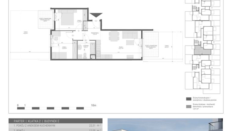 Rzut - Mieszkanie na sprzedaż 3 pokoje o powierzchni 58,83 m² - numer 22 w Monsa bud. E