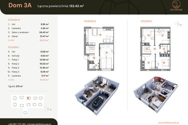 Rzut - Dom na sprzedaż 5 pokoi o powierzchni 132,53 m² - numer 3a w Klif Oksywie