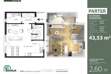 Rzut - Dom na sprzedaż 4 pokoje o powierzchni 87,83 m² - numer 47 w Osiedle Domy Rataja