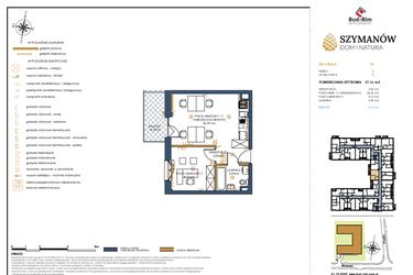Rzut - Lokal użytkowy na sprzedaż 2 pokoje o powierzchni 37,16 m² - numer 74 w Szymanów Dom i Natura