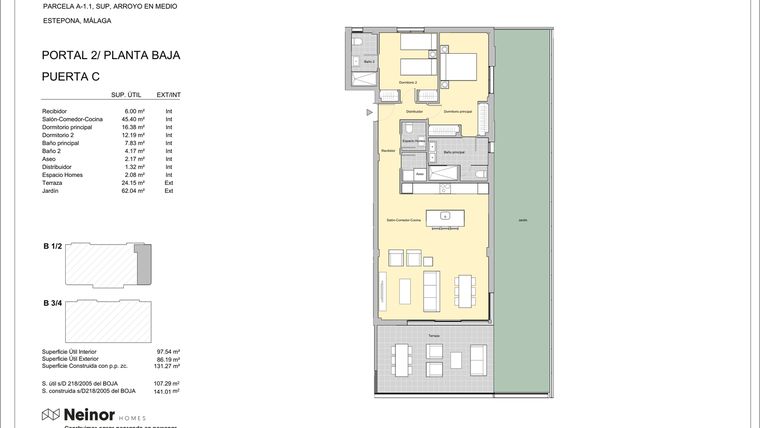 Rzut - Mieszkanie na sprzedaż 2 pokoje o powierzchni 113,39 m² - numer CH-20C w Celestia Homes