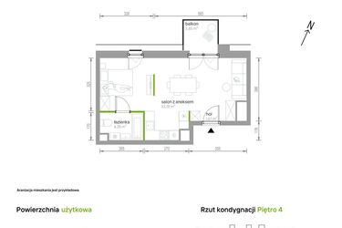 Rzut - Mieszkanie na sprzedaż 1 pokój o powierzchni 39,1 m² - numer 4/A/09 w Kijowska Vita