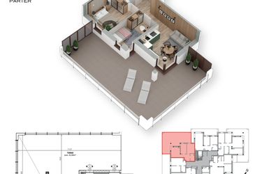 Rzut - Mieszkanie na sprzedaż 3 pokoje o powierzchni 48,51 m² - numer 3 w Villa Park - Etap III