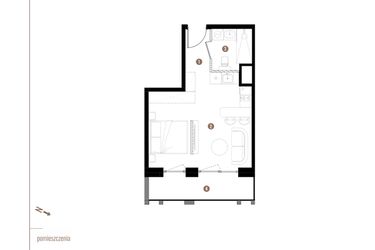Rzut - Mieszkanie na sprzedaż 1 pokój o powierzchni 29,93 m² - numer A2.1.13 w Apartamenty Grundmanna