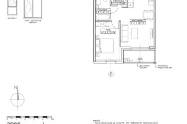 Rzut - Mieszkanie na sprzedaż 2 pokoje o powierzchni 42,71 m² - numer A.3.3.3 w Forma