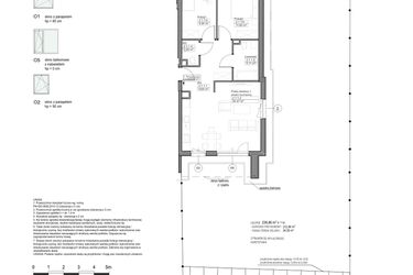 Rzut - Mieszkanie na sprzedaż 3 pokoje o powierzchni 65,17 m² - numer A.2.1.1 w Optima VIII