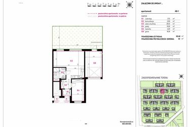Rzut - Mieszkanie na sprzedaż 2 pokoje o powierzchni 62,4 m² - numer A8-1 w Aleja Kwitnącej Wiśni