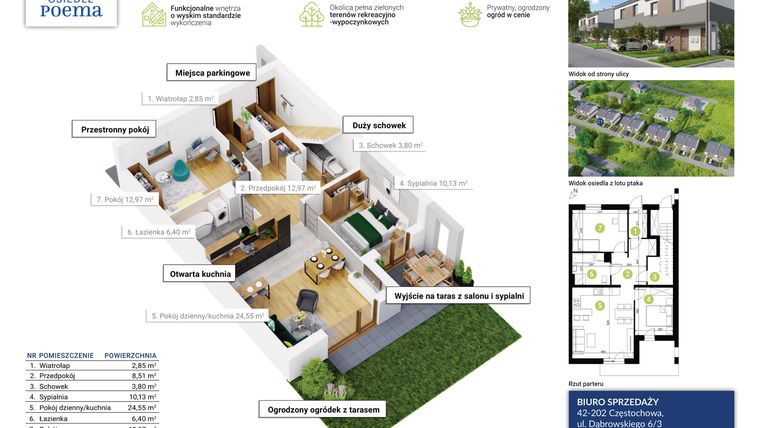 Rzut - Mieszkanie na sprzedaż 3 pokoje o powierzchni 69,21 m² - numer C1 w Osiedle Poema