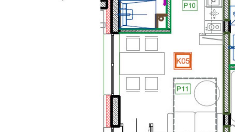 Rzut - Mieszkanie na sprzedaż 2 pokoje o powierzchni 29,41 m² - numer K.05 w Enklawa Polany etap II