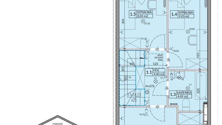 Rzut - Mieszkanie na sprzedaż 4 pokoje o powierzchni 82,75 m² - numer 59A w Domy na Witosa etap 2A i 2B