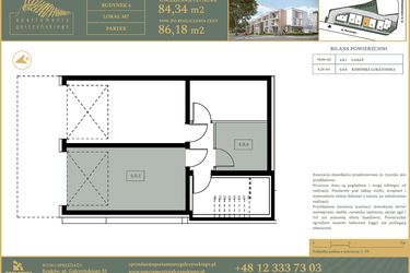 Rzut - Mieszkanie na sprzedaż 5 pokoi o powierzchni 86,18 m² - numer M7 w Apartamenty Gałczyńskiego