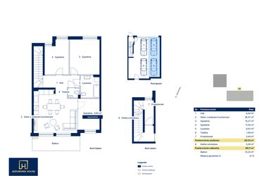 Rzut - Mieszkanie na sprzedaż 4 pokoje o powierzchni 80,53 m² - numer 42 w Nova Jeziorowa 2