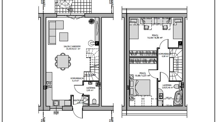 Rzut - Dom na sprzedaż 3 pokoje o powierzchni 83,47 m² - numer S22 w Rozarium Tuchomskie