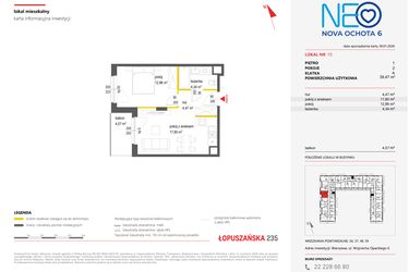 Rzut - Mieszkanie na sprzedaż 2 pokoje o powierzchni 39,47 m² - numer 15 w Neo Nova Ochota 6