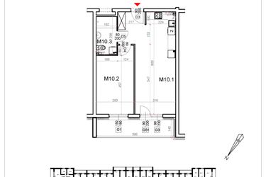 Rzut - Mieszkanie na sprzedaż 2 pokoje o powierzchni 47,73 m² - numer 10 w Malinowa Osiedle Borek