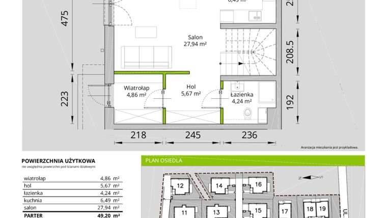 Rzut - Mieszkanie na sprzedaż 4 pokoje o powierzchni 93,13 m² - numer 04A w Rokokowa Residence