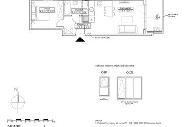 Rzut - Mieszkanie na sprzedaż 2 pokoje o powierzchni 41,41 m² - numer A.3.6.5 w Forma