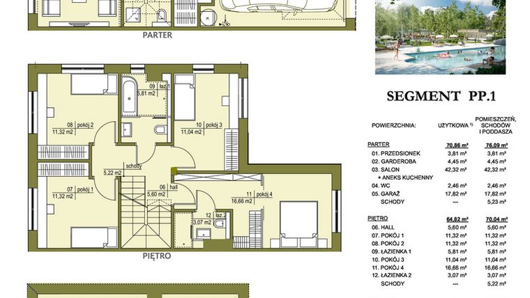 Rzut - Dom na sprzedaż 5 pokoi o powierzchni 135,68 m² - numer PP1 w Triton Country III zadanie PP