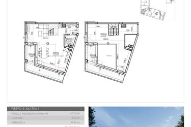 Rzut - Mieszkanie na sprzedaż 1 pokój o powierzchni 86,8 m² - numer 38 w Wave etap II