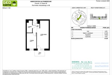 Rzut - Mieszkanie na sprzedaż 2 pokoje o powierzchni 41,55 m² - numer 28/66 w Symfonia Ptasia 28