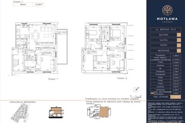 Rzut - Mieszkanie na sprzedaż 5 pokoi o powierzchni 117,87 m² - numer C7.M4 w Motława Garden