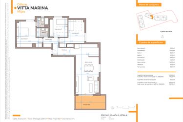 Rzut - Mieszkanie na sprzedaż 3 pokoje o powierzchni 107 m² - numer P3-2A w Vitta Marina