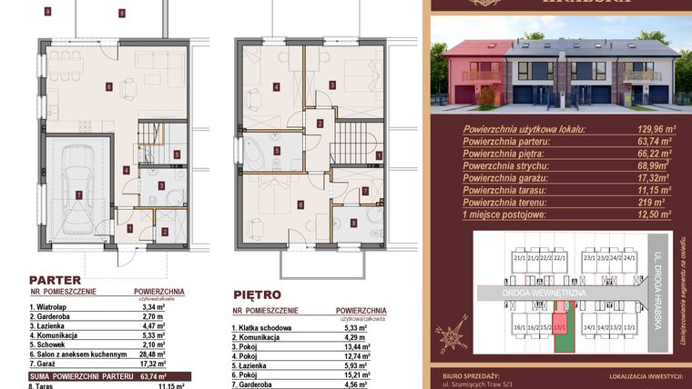 Rzut - Dom na sprzedaż 4 pokoje o powierzchni 129,96 m² - numer 15/1 w Dzielnica Hrabska etap IV