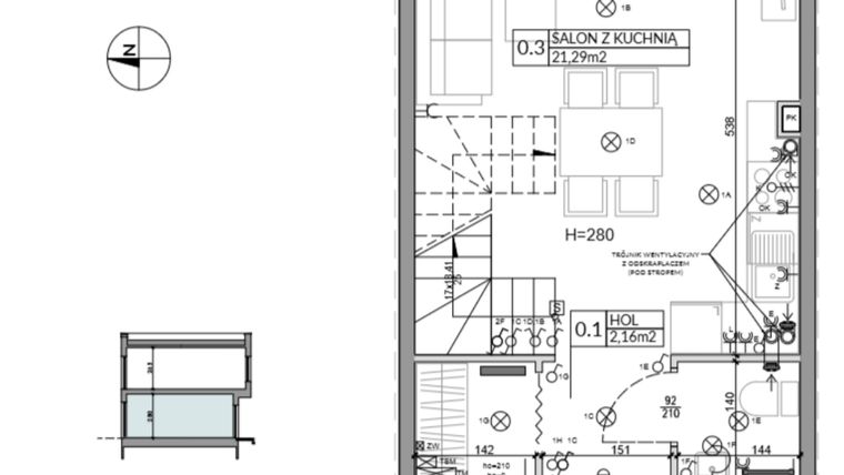 Rzut - Dom na sprzedaż 3 pokoje o powierzchni 62,16 m² - numer 11 w Boska Ksawerowska 2