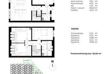 Rzut - Dom na sprzedaż 4 pokoje o powierzchni 123,2 m² - numer C.A52 w Domy-Wysoka etap 3