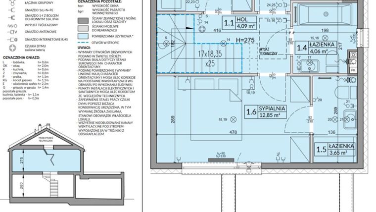 Rzut - Dom na sprzedaż 5 pokoi o powierzchni 114,25 m² - numer 18B w Arkady Walendów