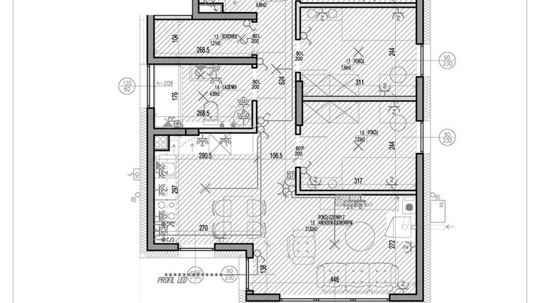 Rzut - Mieszkanie na sprzedaż 4 pokoje o powierzchni 61,19 m² - numer K5.1 w HEJ! Baniocha K