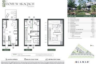 Rzut - Dom na sprzedaż 4 pokoje o powierzchni 133,82 m² - numer 10B w Domy w akacjach