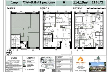 Rzut - Mieszkanie na sprzedaż 6 pokoi o powierzchni 114,15 m² - numer 21BL/2 w Zielone Alejki etap II