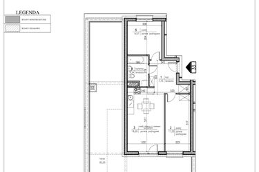Rzut - Mieszkanie na sprzedaż 3 pokoje o powierzchni 51,42 m² - numer B5.33 w Osiedle Dolina Cisów - bud. B4 i B5