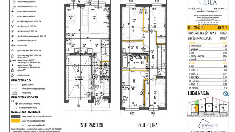 Rzut - Dom na sprzedaż 5 pokoi o powierzchni 116,16 m² - numer 61-L2 w Osiedle Idea etap I