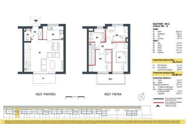 Rzut - Dom na sprzedaż 4 pokoje o powierzchni 82,8 m² - numer 2b w Waw.Re