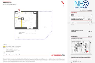 Rzut - Mieszkanie na sprzedaż 1 pokój o powierzchni 31,37 m² - numer 66 w Neo Nova Ochota 4