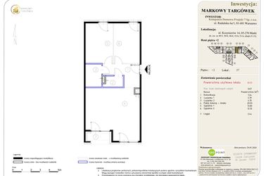 Rzut - Mieszkanie na sprzedaż 3 pokoje o powierzchni 69,23 m² - numer 27 w Markowy Targówek
