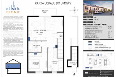 Rzut - Dom na sprzedaż 3 pokoje o powierzchni 55,53 m² - numer A9-2 w Bliskie Błonie