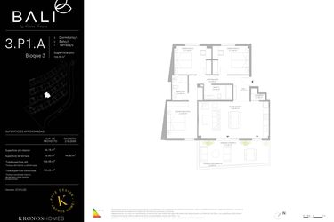 Rzut - Mieszkanie na sprzedaż 3 pokoje o powierzchni 86,18 m² - numer 34.03.1.A w Bali