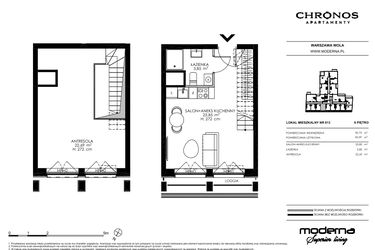 Rzut - Mieszkanie na sprzedaż 2 pokoje o powierzchni 50,39 m² - numer 613 w Chronos