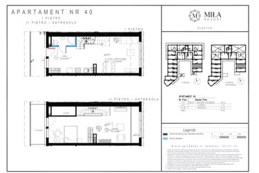 Rzut - Mieszkanie na sprzedaż 2 pokoje o powierzchni 70,65 m² - numer 40 w Miła Resort